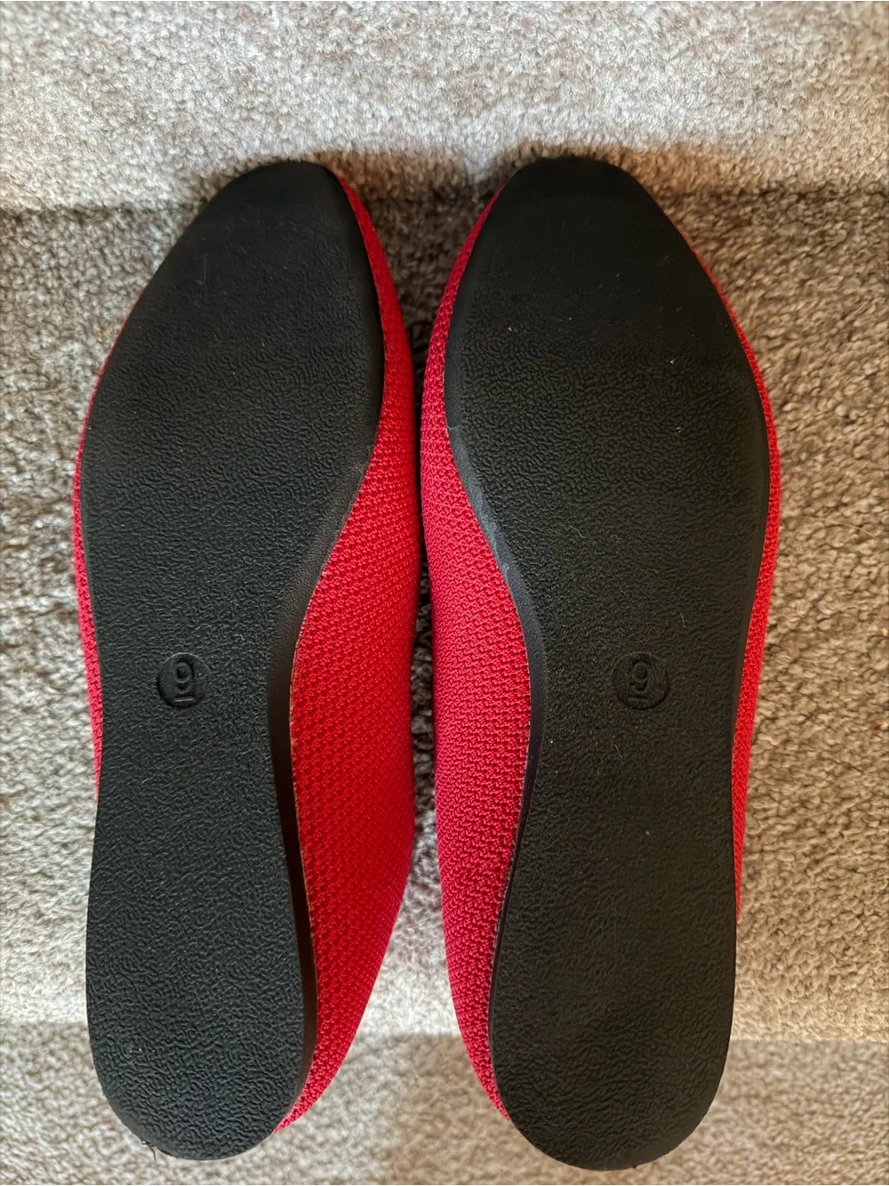 a new day Red Knit Mary Jane Flats with Elastic Strap